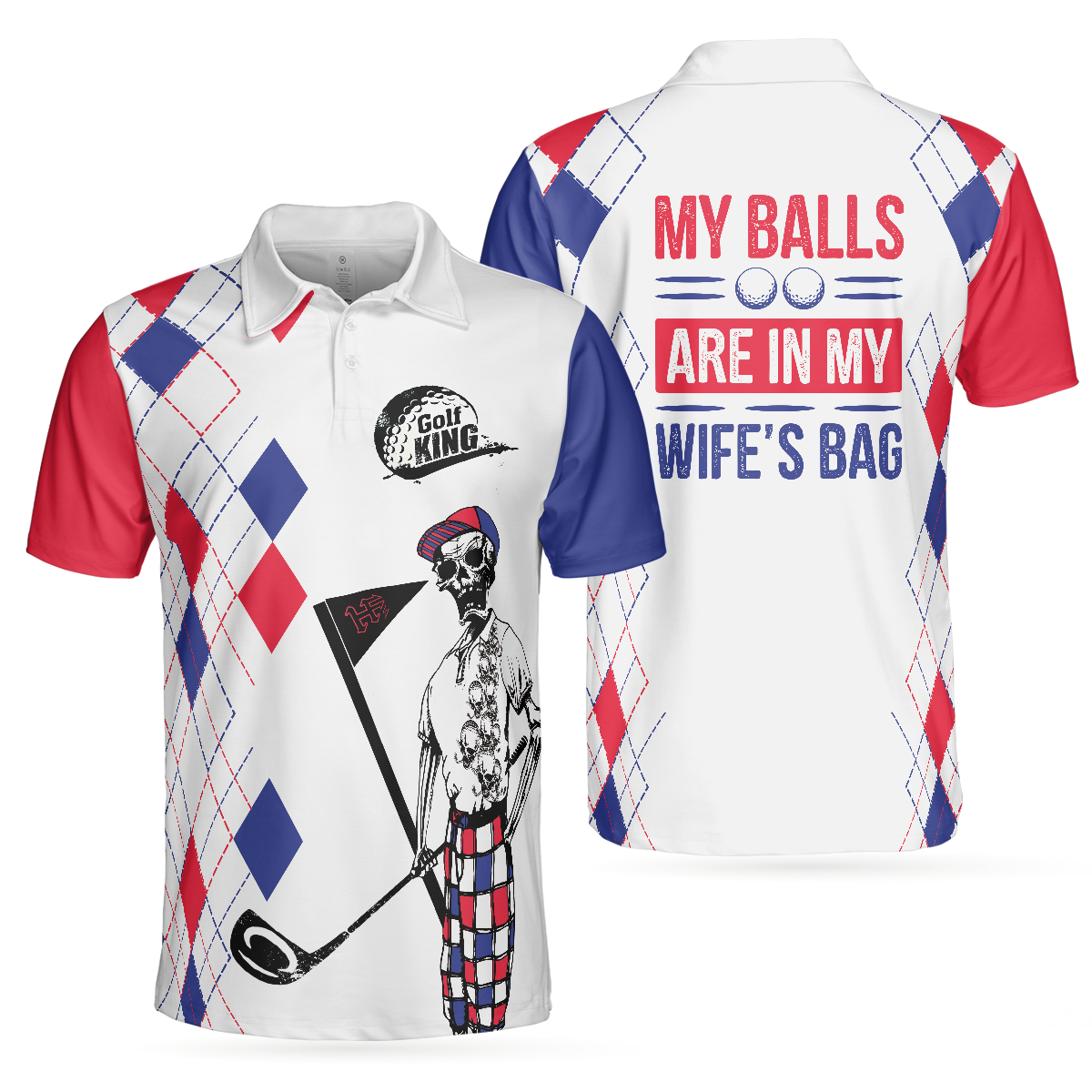 My Balls Are In My Wife's Bag Golf Polo Shirt For Men, Funny Gift For Golfers