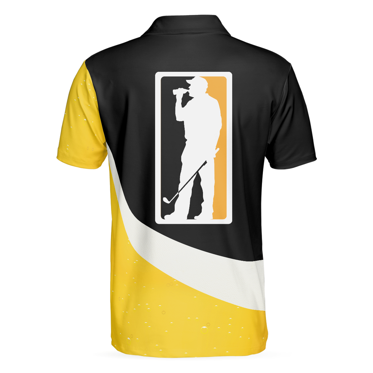 Alternative view of My Golf Secret Beer Short Sleeve Polo Shirt, Black and Yellow Polo Shirt, Golf Shirt For Beer Lovers