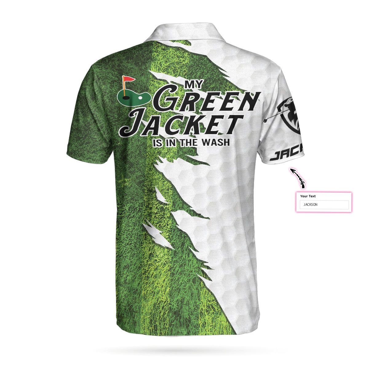 Alternative view of My Green Jacket Is In The Wash Golf Custom Polo Shirt, Personalized American Flag Golf Shirt For Men