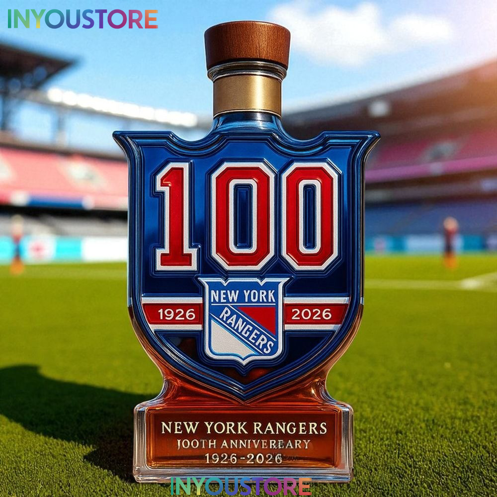 New York Rangers 100th Anniversary Whiskey Bottle