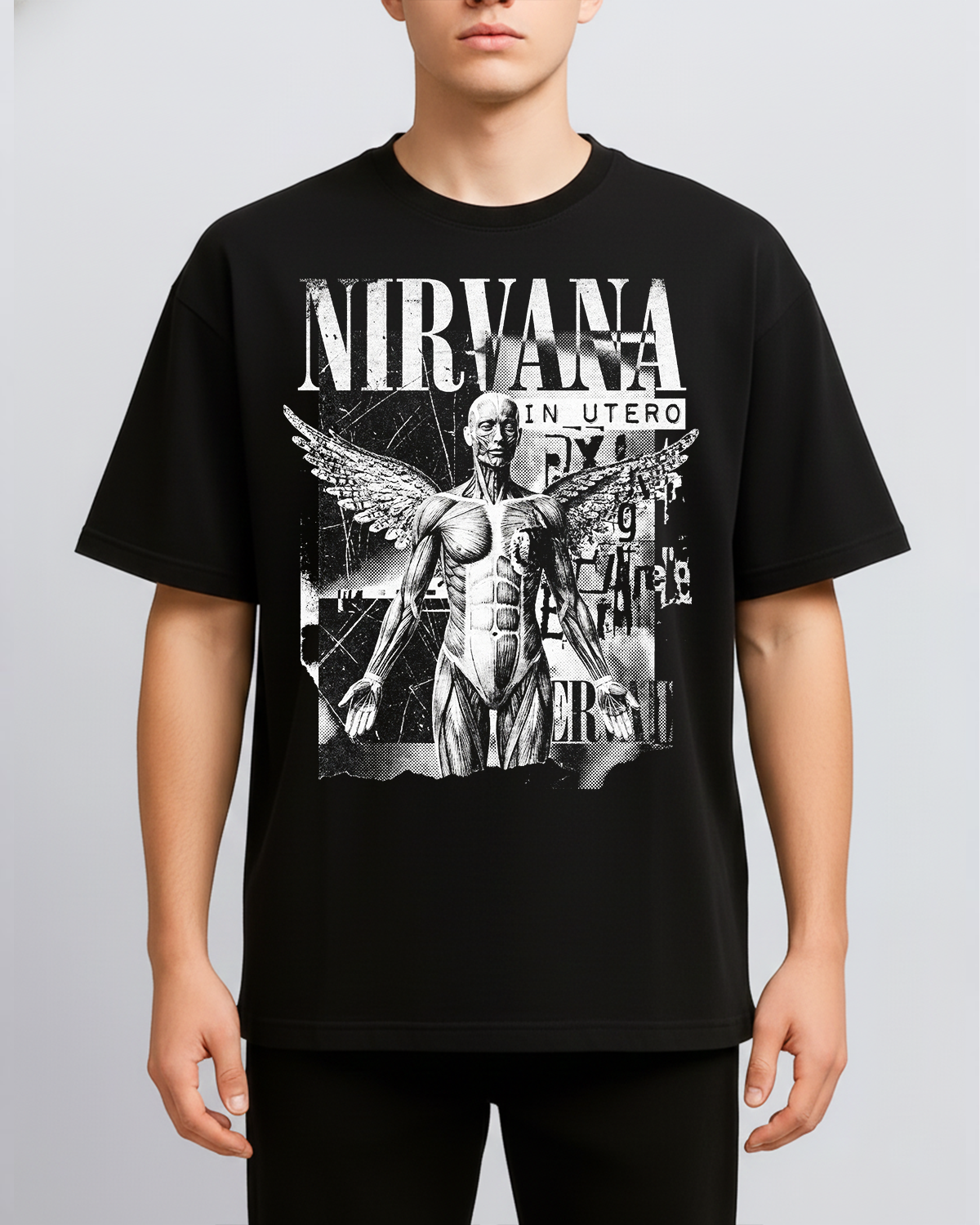 Alternative view of Nirvana In Utero Era Vintage 90s Grunge Bootleg Washed Alternative