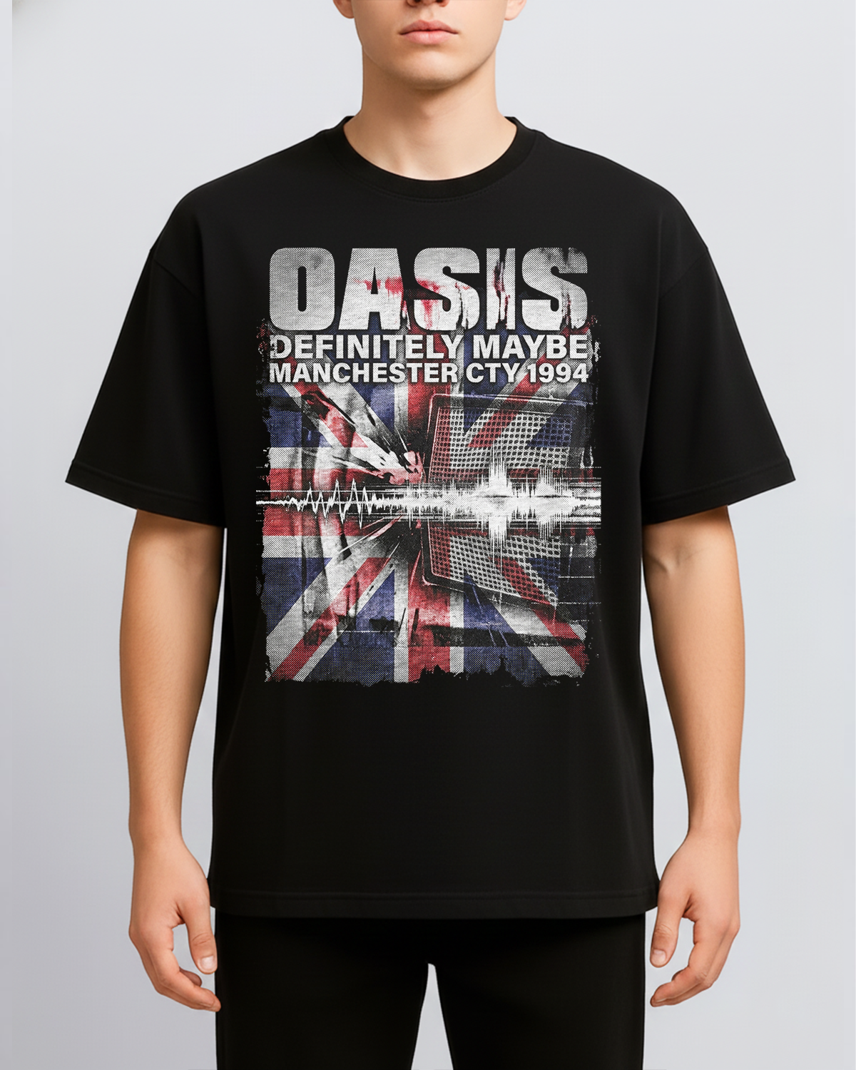 Alternative view of Oasis Definitely Maybe Era Vintage Britpop Reunion Bootleg Washed Distortion