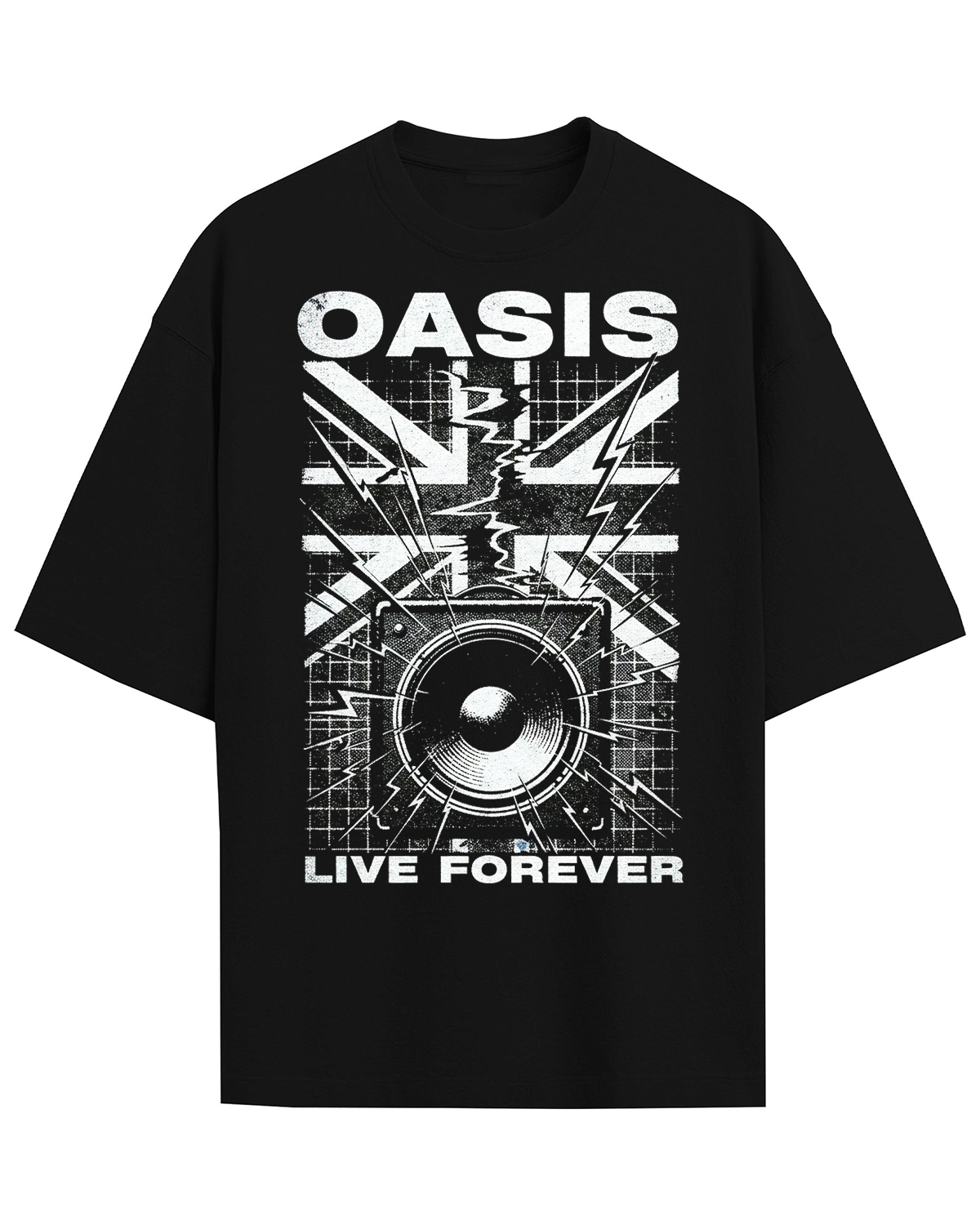 Oasis Live Forever 90s Britpop Reunion Bootleg Washed Rock Graphic