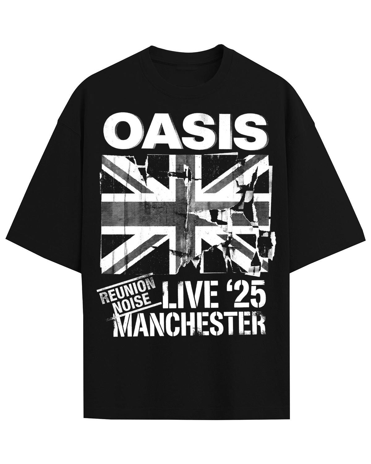 Oasis Reunion Live 25 Britpop Manchester Vintage Distressed Rock Tee