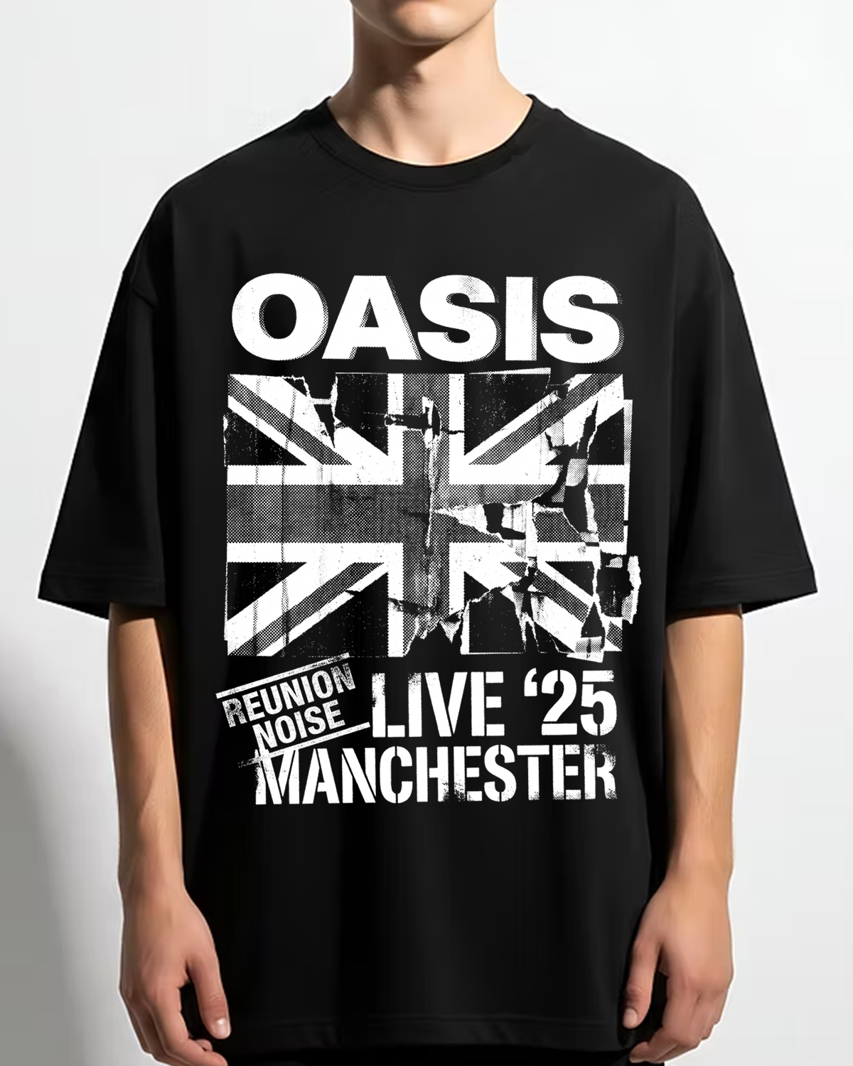 Alternative view of Oasis Reunion Live 25 Britpop Manchester Vintage Distressed Rock Tee