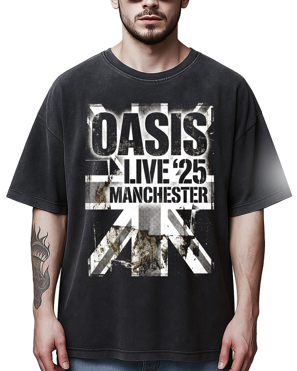 Oasis Reunion Live 25 Vintage 90s Britpop Bootleg Distressed Rock - Image 4