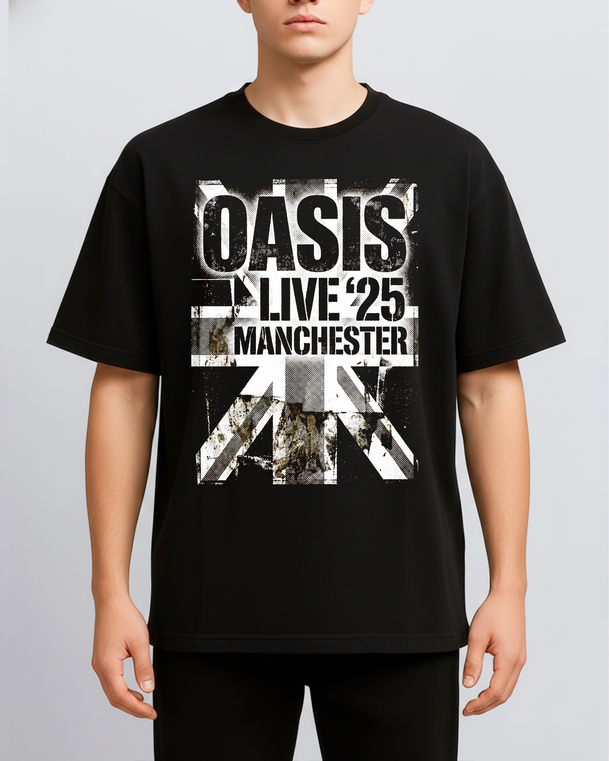 Alternative view of Oasis Reunion Live 25 Vintage 90s Britpop Bootleg Distressed Rock