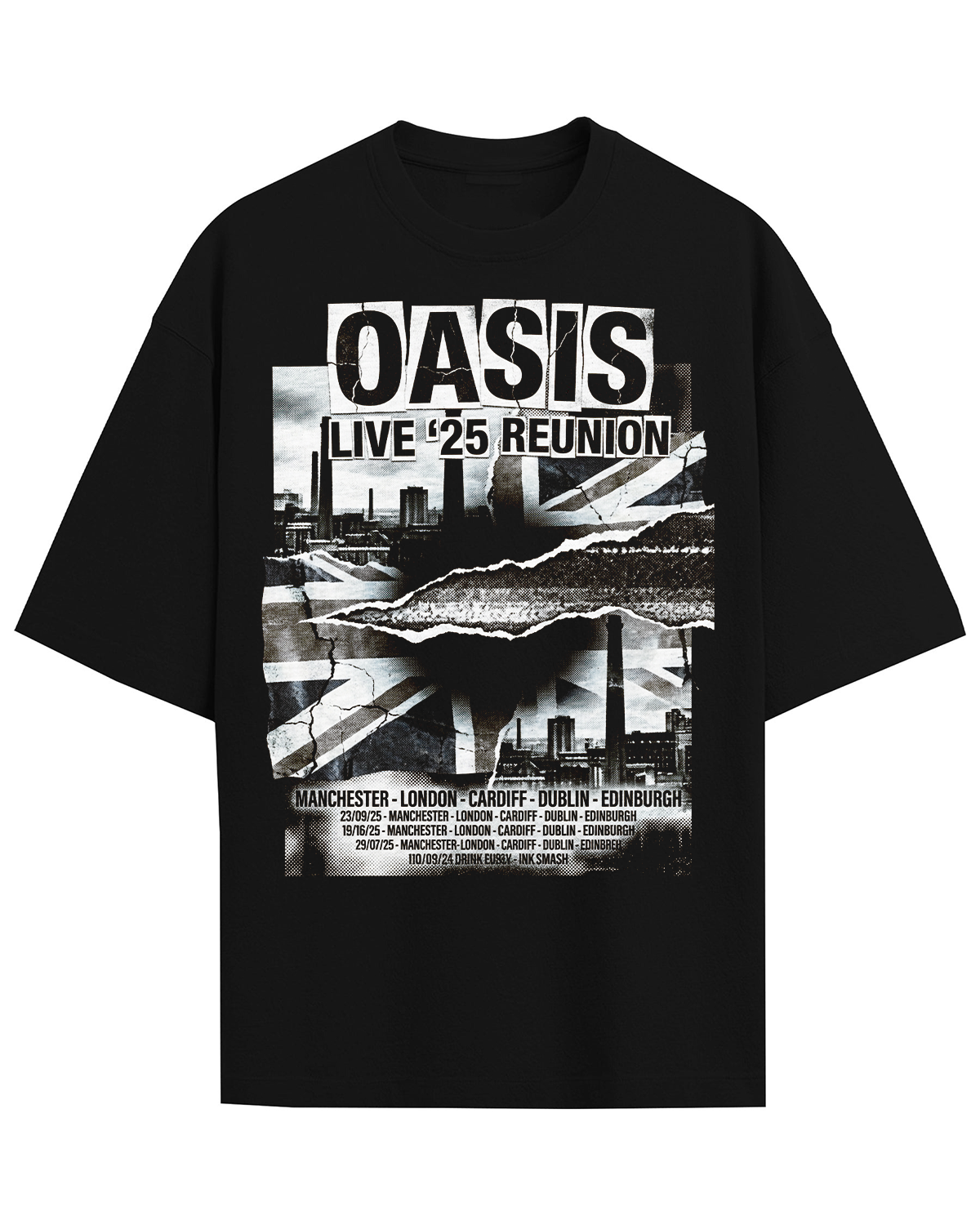 Oasis Reunion Live 25 Vintage 90s Britpop Bootleg Washed Rock n Roll