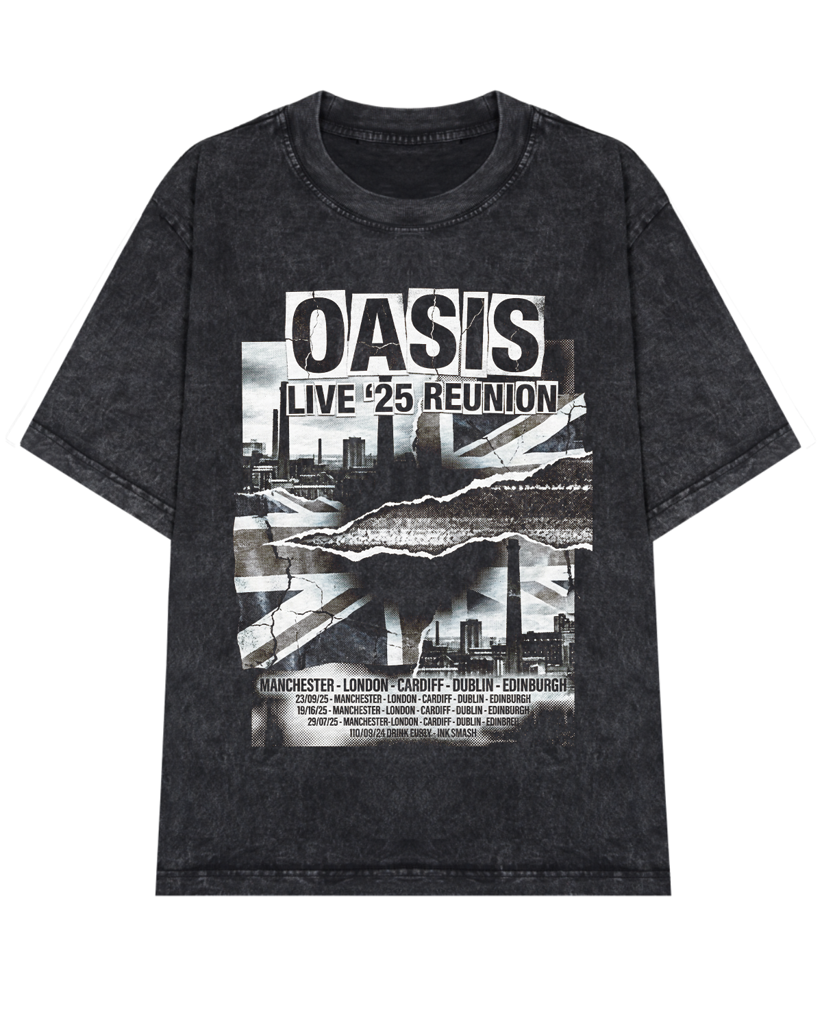 Oasis Reunion Live 25 Vintage 90s Britpop Bootleg Washed Rock n Roll - Image 5