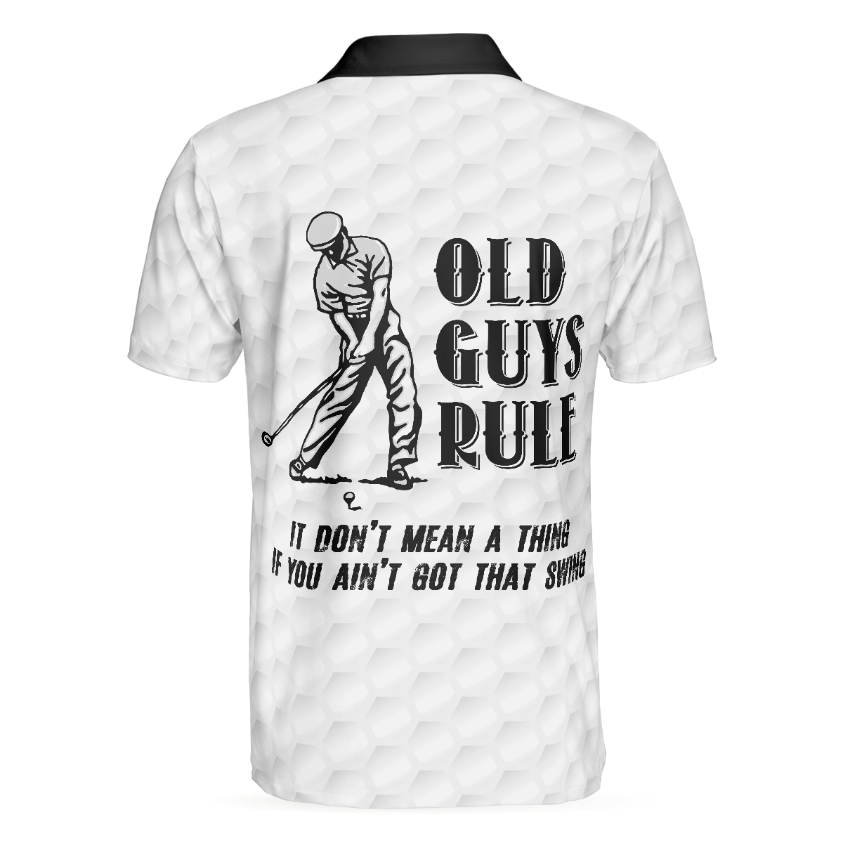 Alternative view of Old Guys Rule Golf Polo Shirt, Golf Texture Argyle Pattern Polo Shirt, Cool Golfing Shirt For Men