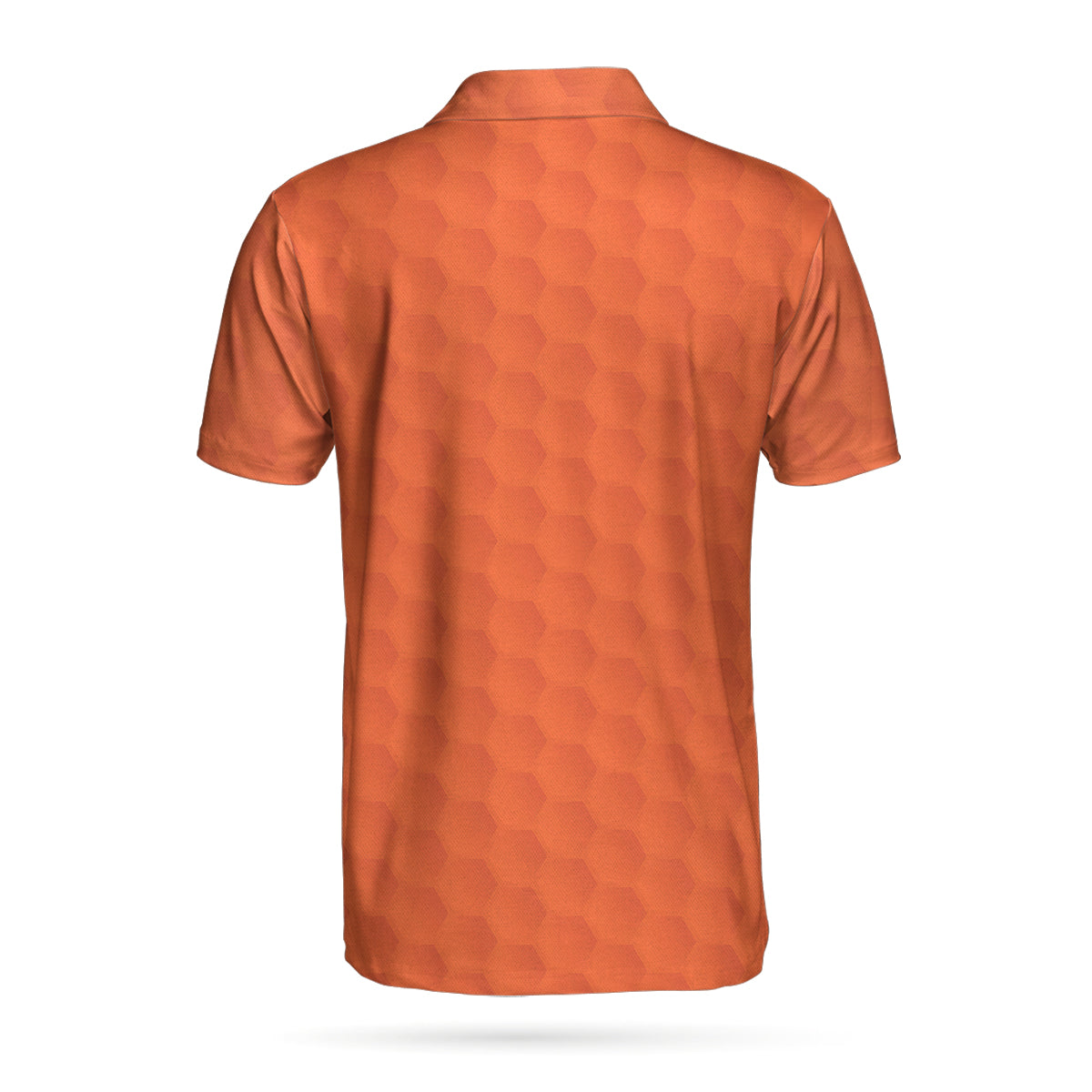 Alternative view of Orange Golf Ball Pattern Short Sleeve Polo Shirt For Golf, All Over Print Golf Shirt For Men