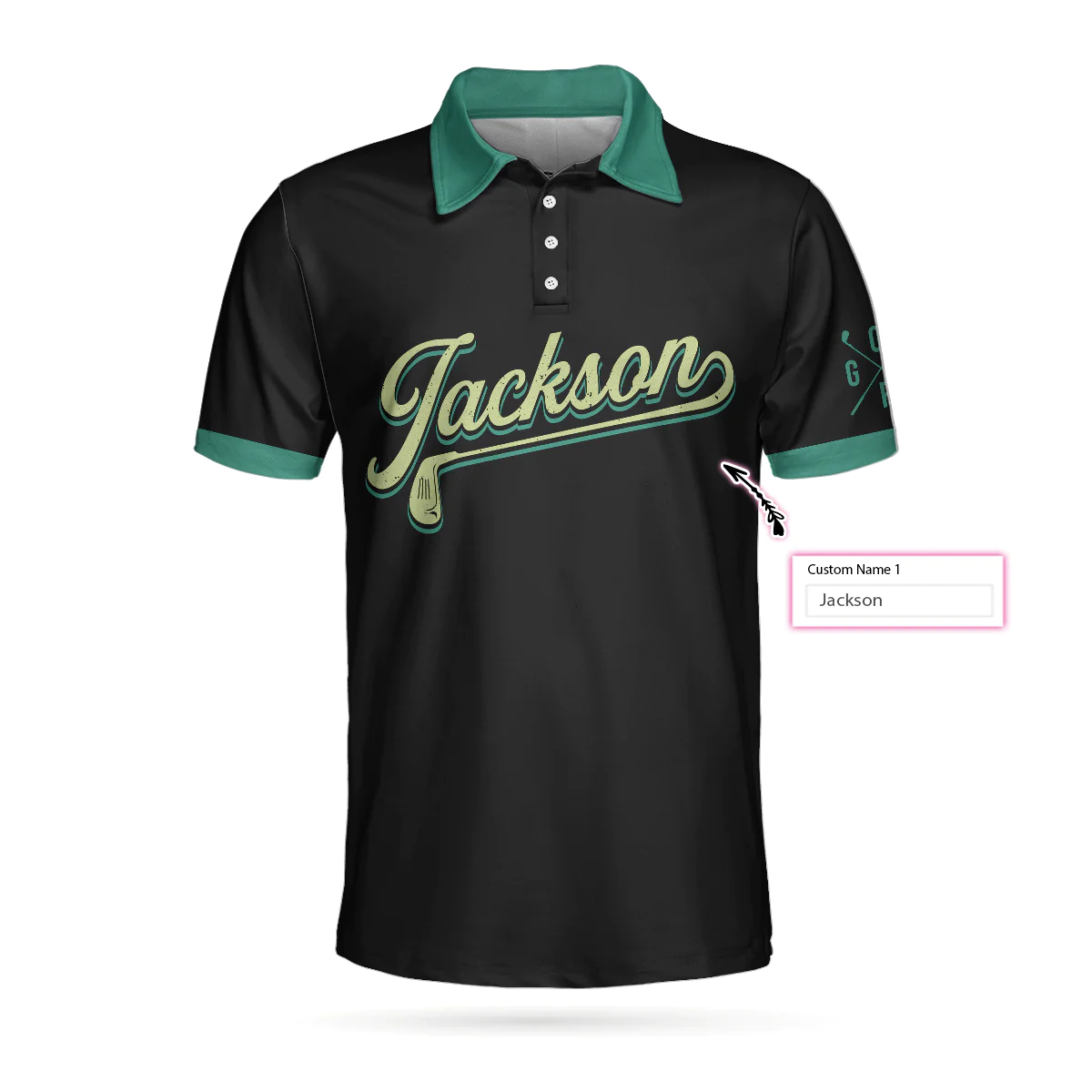 Alternative view of Personalized Awesome Golfer Golf Short Sleeve Custom Polo Shirt, Vintage Golf Shirt For Men