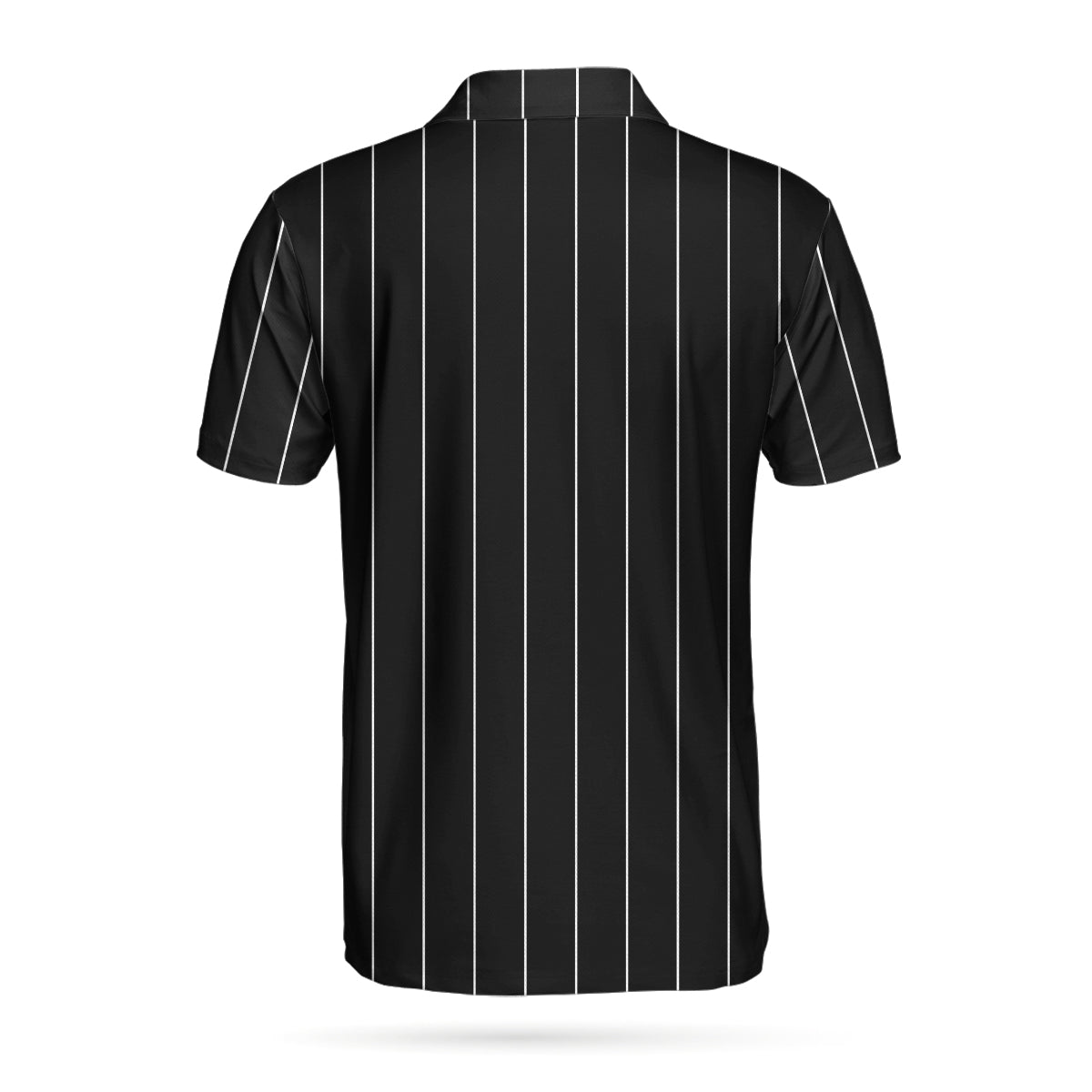 Alternative view of Personalized Black And White One Line Drawing Golfer Custom Polo Shirt, Cool Golf Shirt For Men