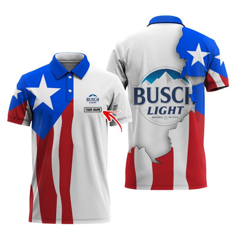 Personalized Busch Light Puerto Rico Polo Shirt