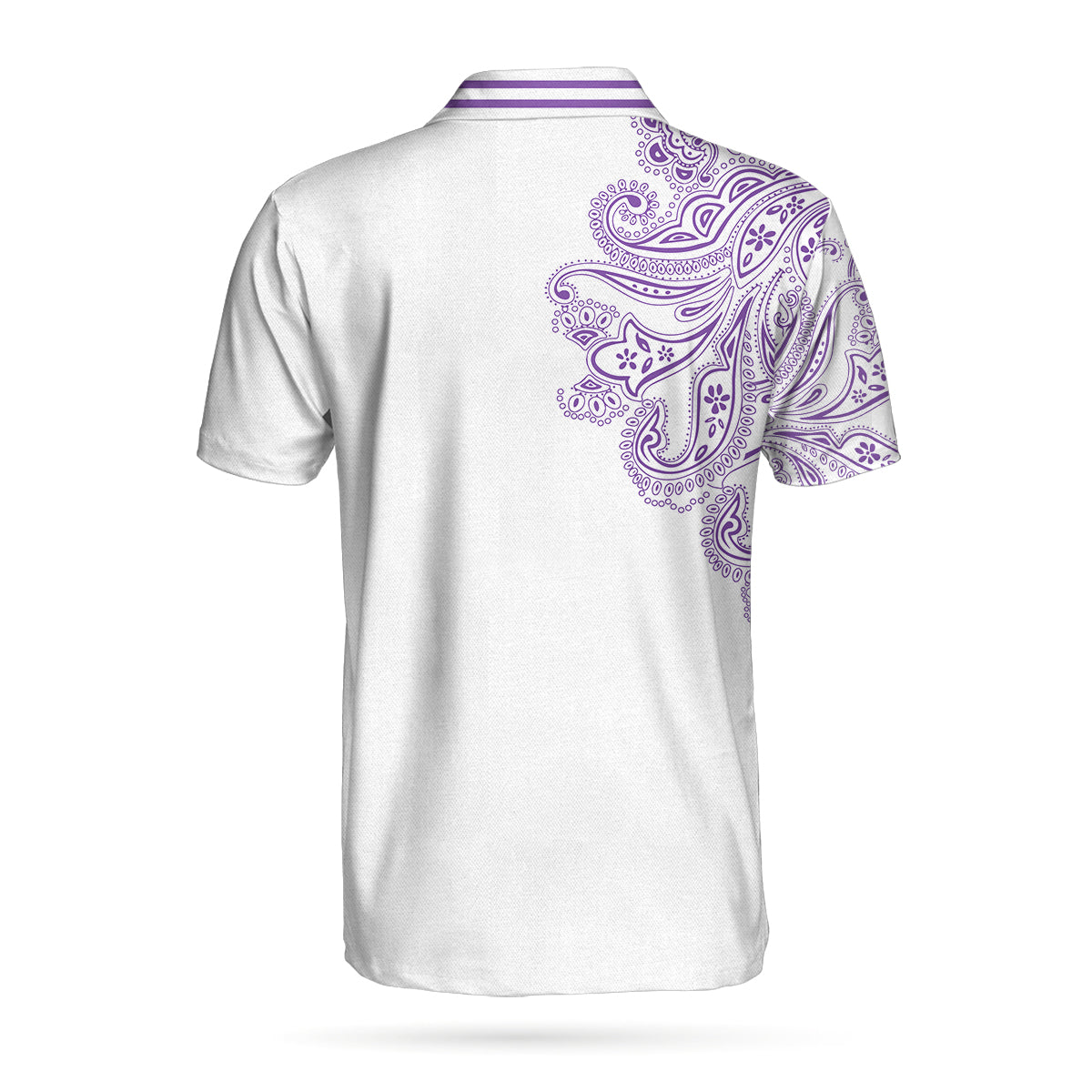 Alternative view of Personalized Golden Your Hole Is My Goal Custom Polo Shirt, Golden Golfer Purple Golf Shirt For Men