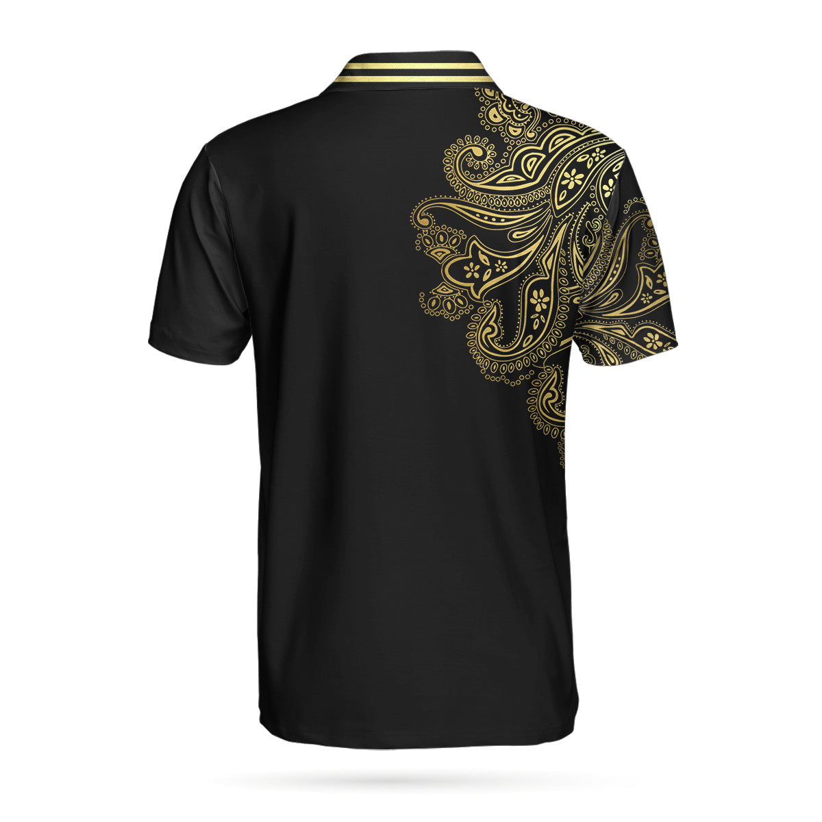 Alternative view of Personalized Golden Your Hole Is My Goal Custom Polo Shirt, Luxury Black And Gold Golf Shirt For Men