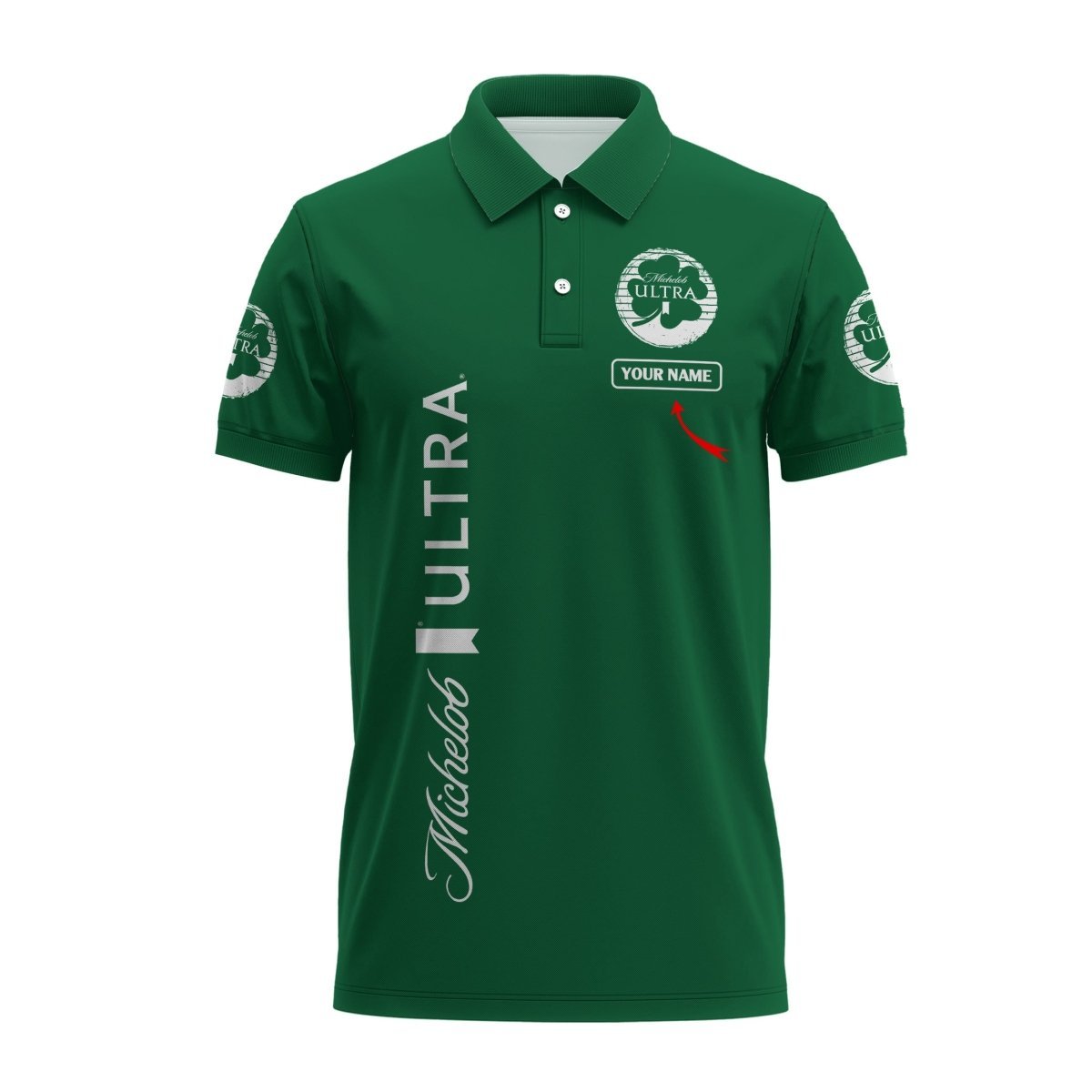 Personalized Michelob Ultra St Patrick's Day Polo Shirt