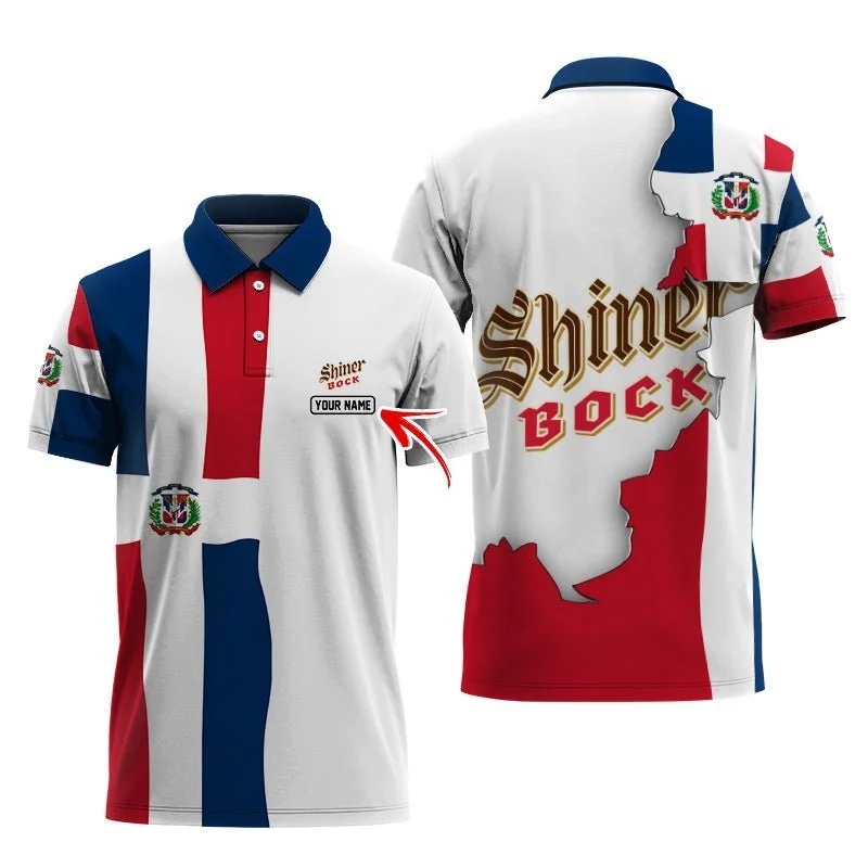 Personalized Shiner Bock Dominican Colors Polo Shirt
