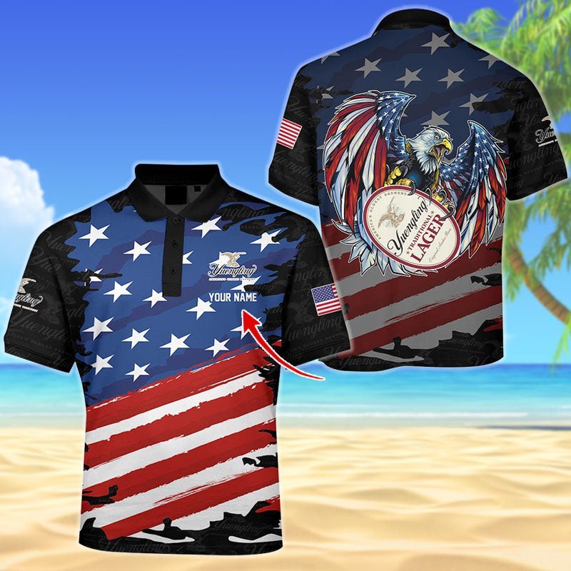 Personalized Yuengling Freedom Eagle Polo Shirt