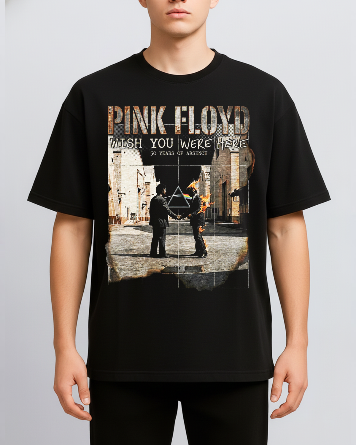 Alternative view of Pink Floyd Wish You Were Here 50th Anniversary 1975 Era Vintage Art Rock Bootleg