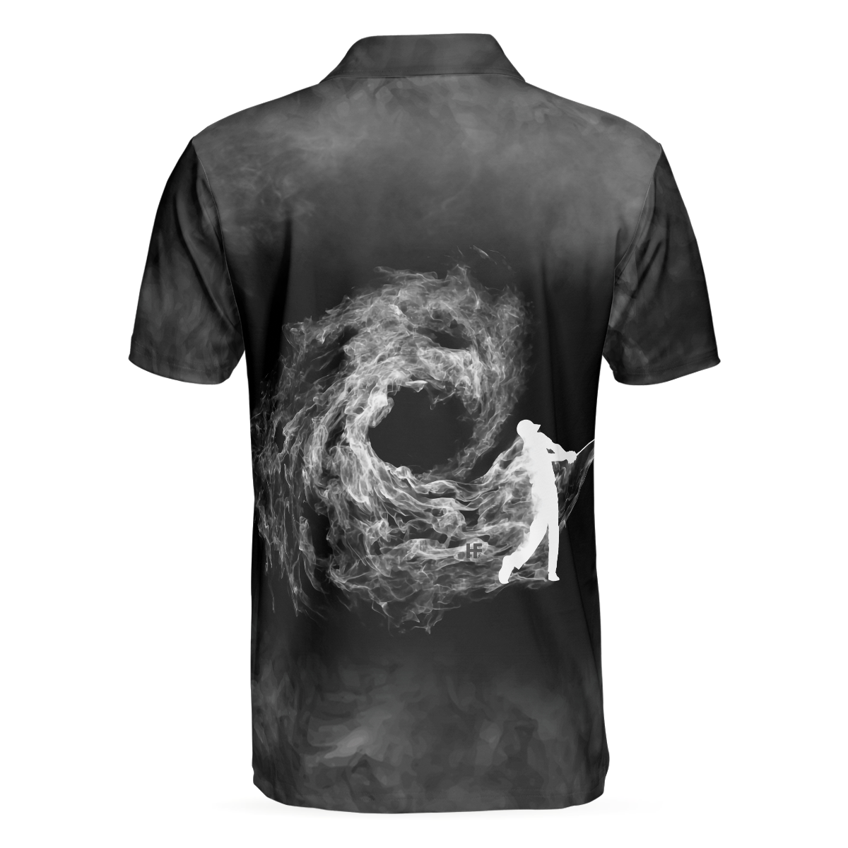 Alternative view of Premium Smoke Background Golf Polo Shirt, Black Smoke Golfer Polo Shirt, Best Golf Shirt For Men
