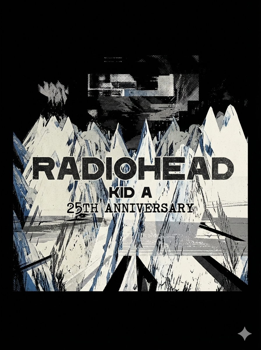 Radiohead Kid A Era Abstract Art Rock Vintage Washed Heavyweight Graphic Tee - Image 4