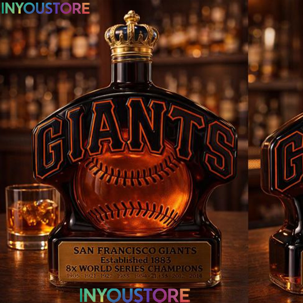 San Francisco Giants 8x World Series Champs Whiskey Bottle - Image 4