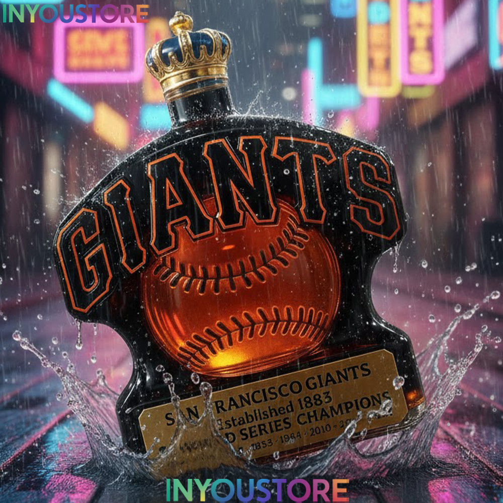 San Francisco Giants 8x World Series Champs Whiskey Bottle - Image 3