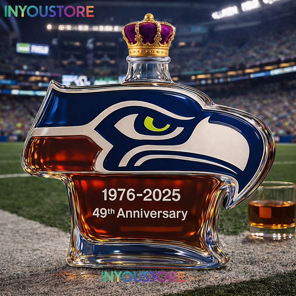 Seattle Seahawks 49th Anniversary Whiskey Bottle