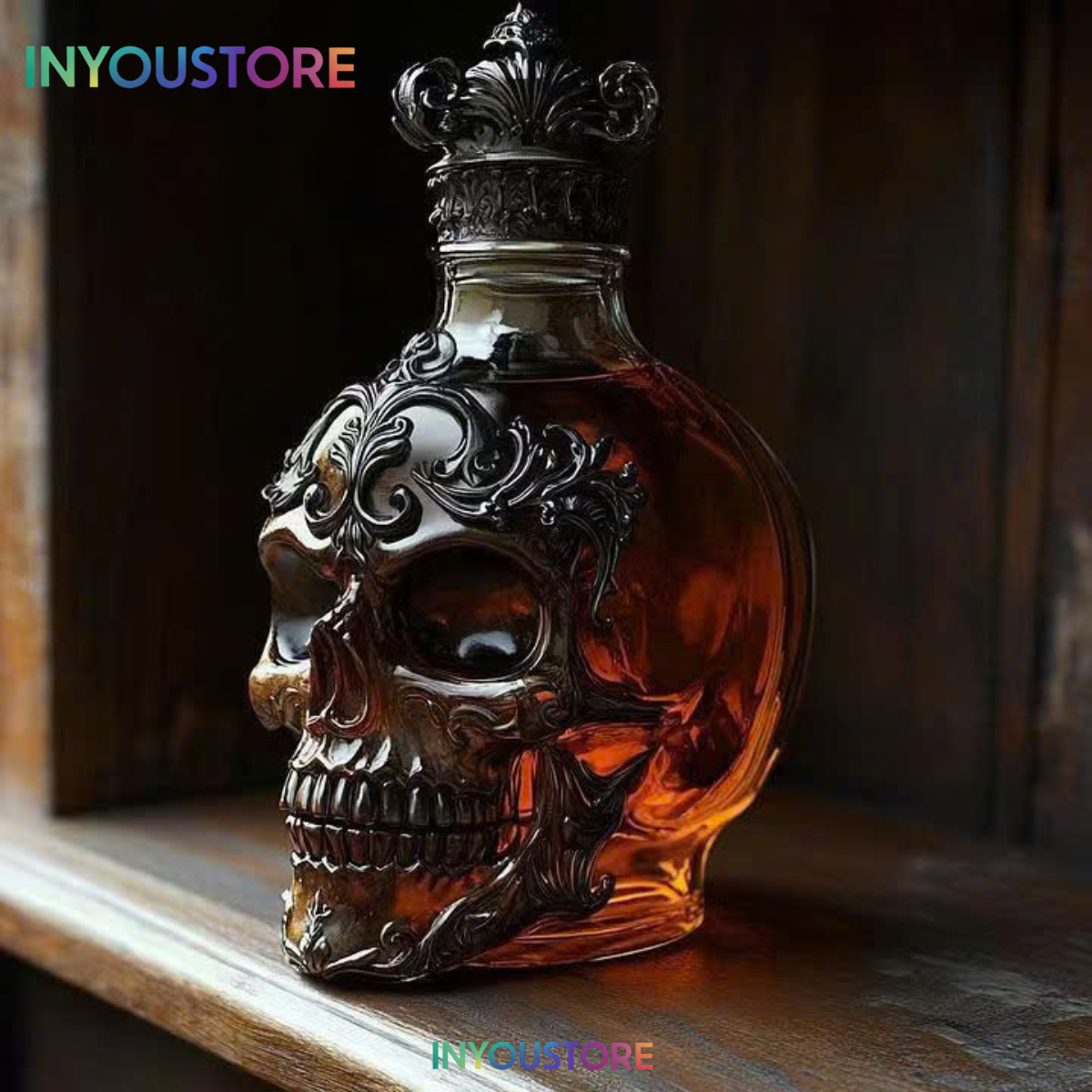 Skull Glass Wine Bottle High Borosilicate Glass Whiskey Decanter