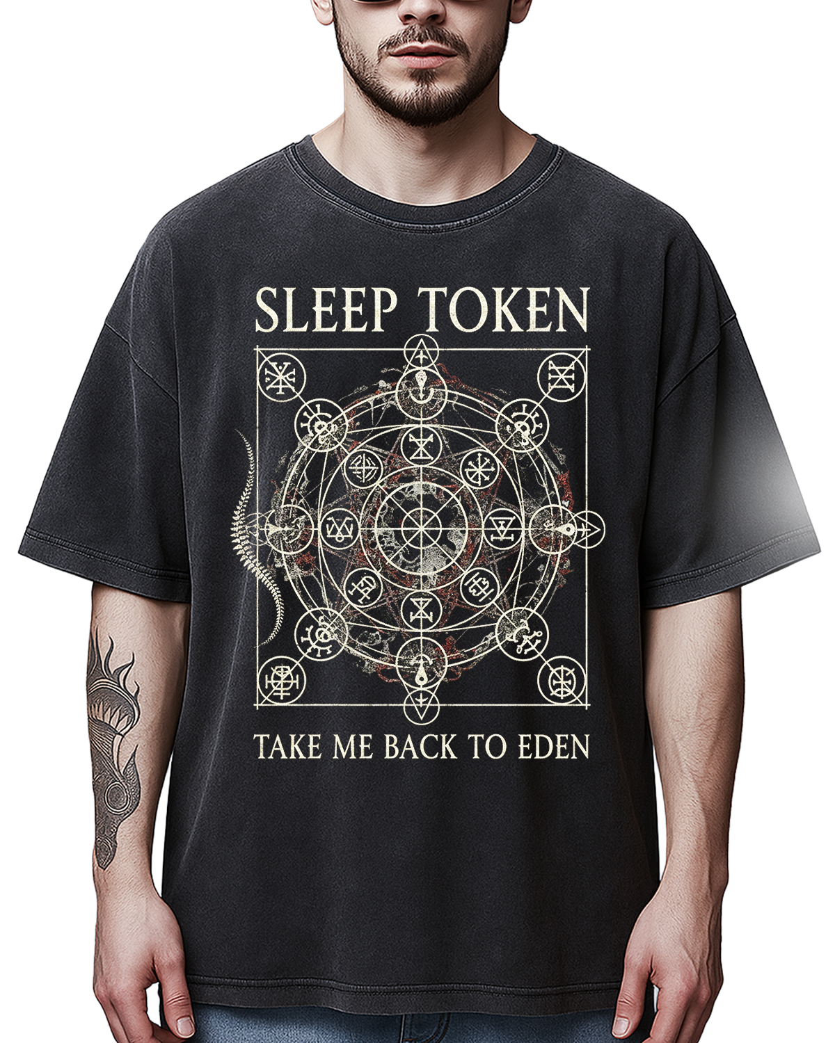 Sleep Token Eden Era Modern Progressive Metal Vintage Bootleg Washed Style - Image 4