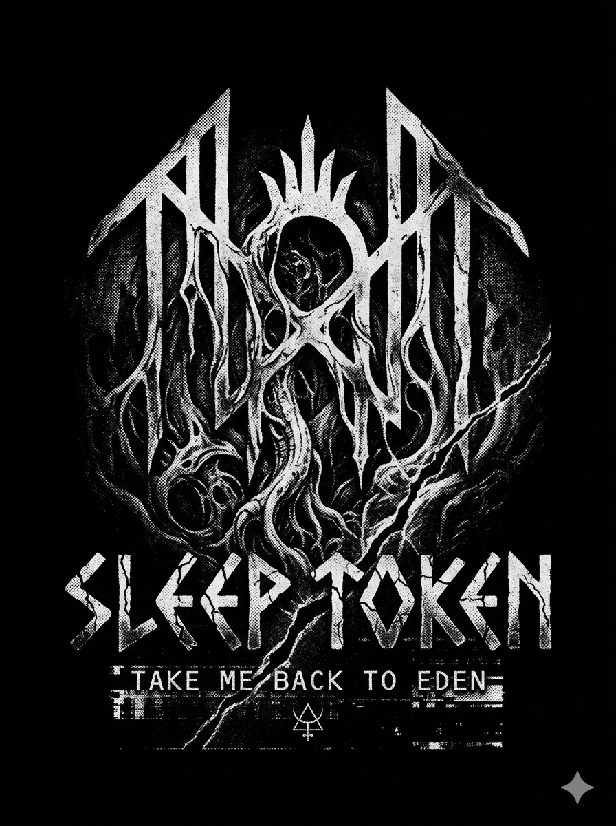 Sleep Token Eden Era Occult Metal Aesthetic Vintage Wash Heavyweight - Image 4