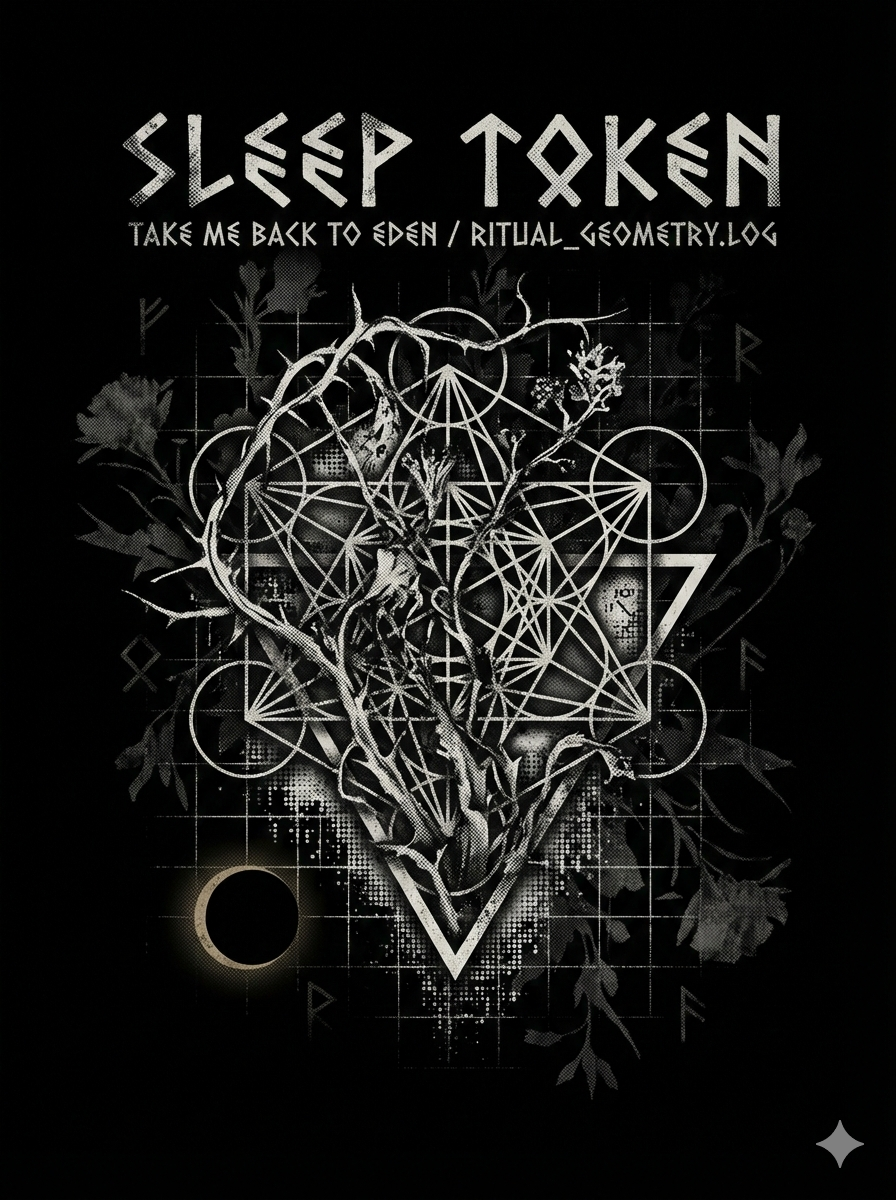 Sleep Token Eden Era Occult Metalcore Vintage Washed Heavyweight Boxy - Image 3