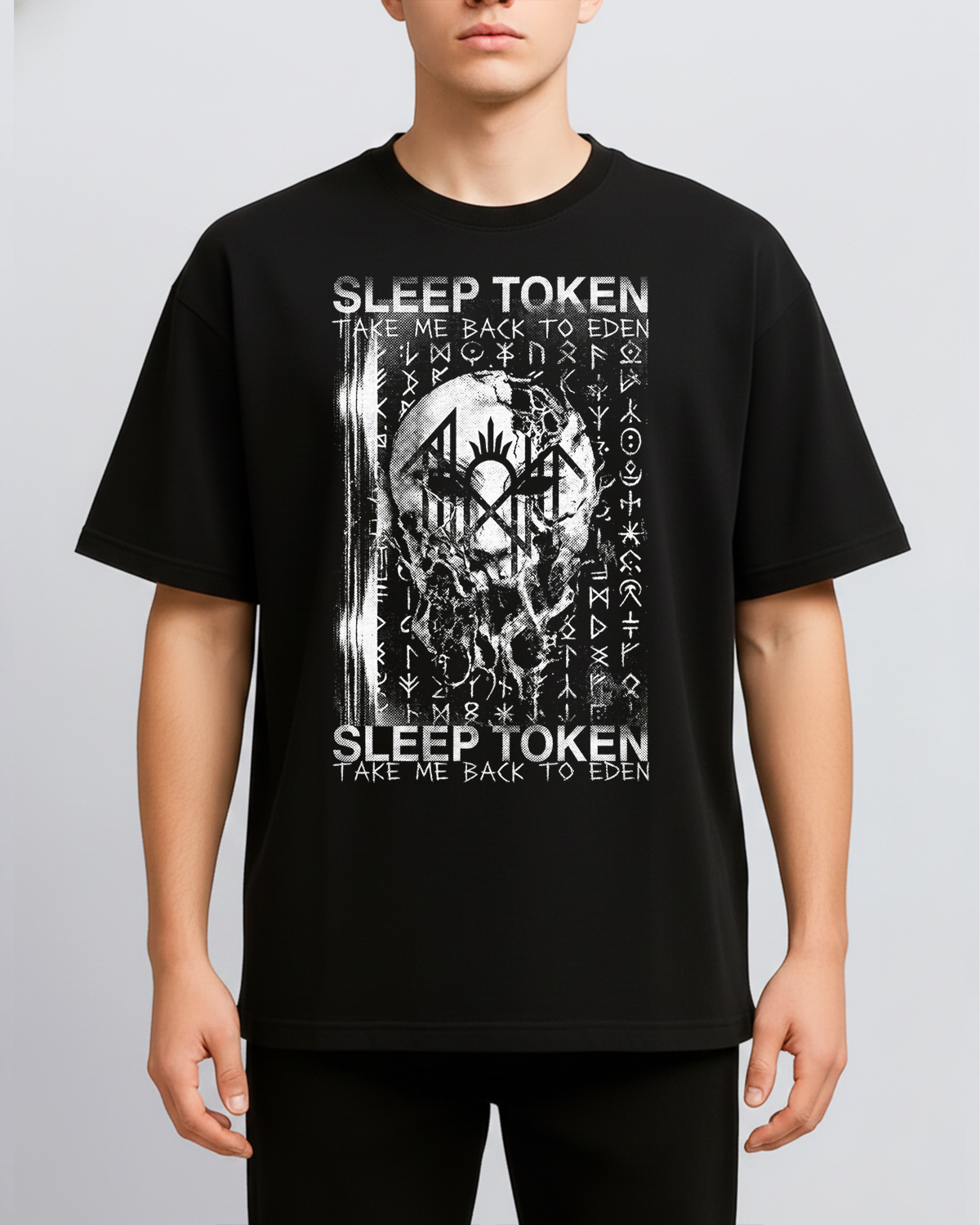 Alternative view of Sleep Token Eden Lore Vintage Occult Metal Bootleg Washed Rune