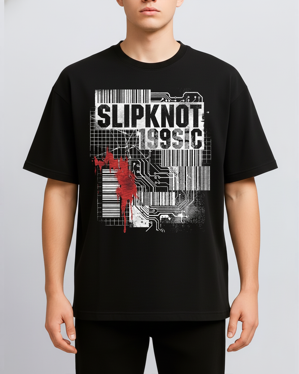 Alternative view of Slipknot 1999 Anniversary Vintage Nu Metal Industrial Bootleg Washed