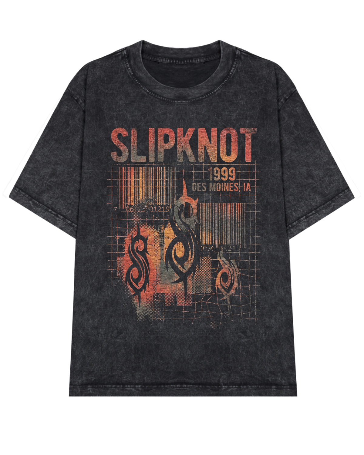 Slipknot 1999 Era Vintage Nu Metal Tribal Bootleg Washed Des Moines - Image 3