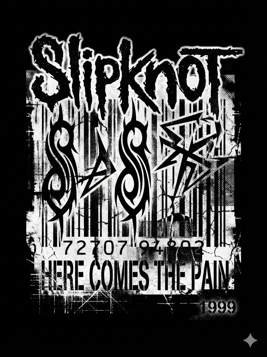 Slipknot 25th Anniversary Vintage 1999 Nu Metal Bootleg Washed Industrial - Image 3