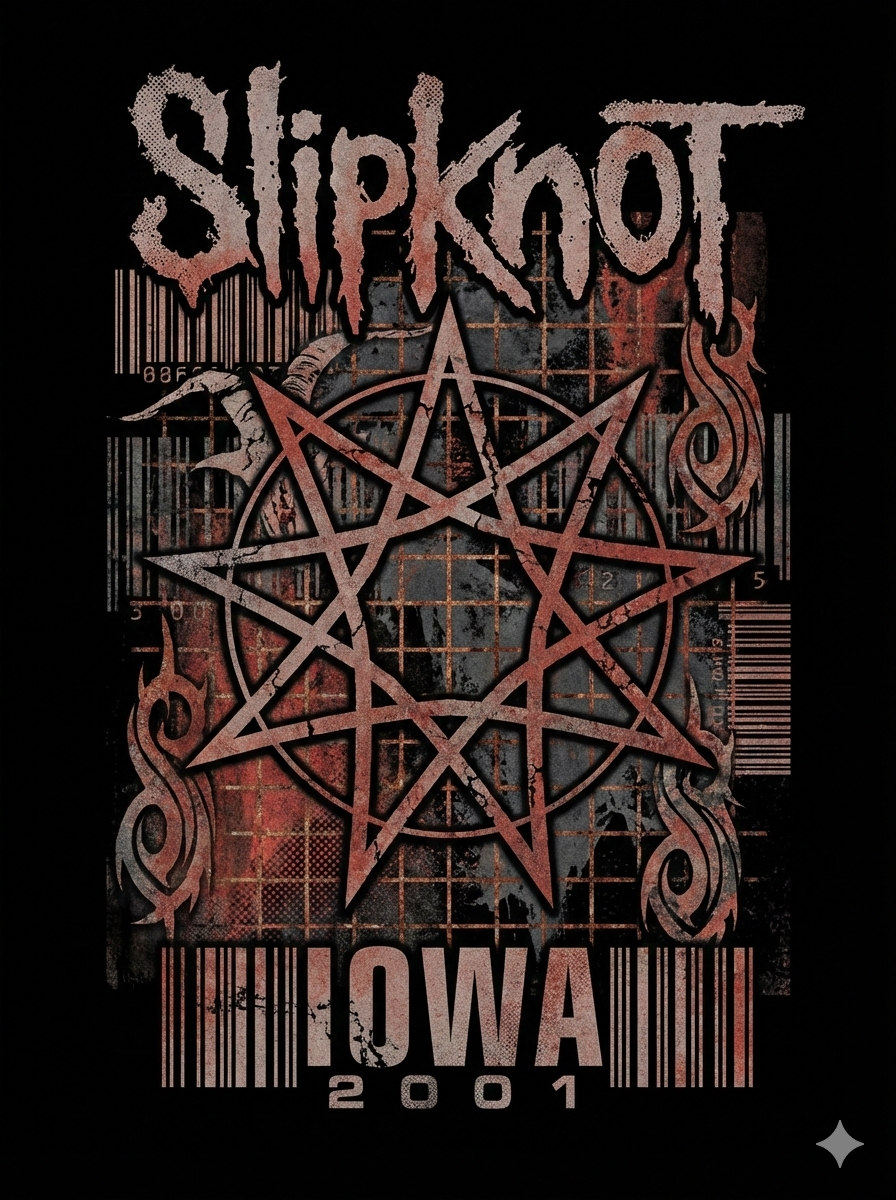 Slipknot Iowa Era 2000s Industrial Nu Metal Vintage Grunge Bootleg - Image 3