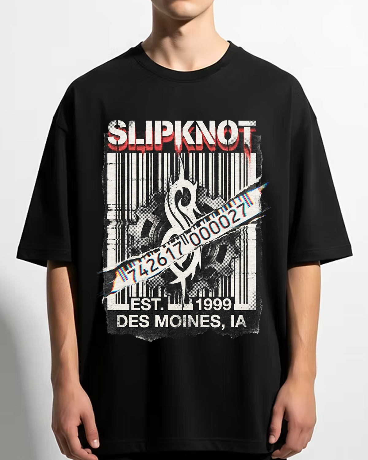 Slipknot Self Titled Era Vintage 90s Nü Metal Bootleg Washed Industrial - Image 5