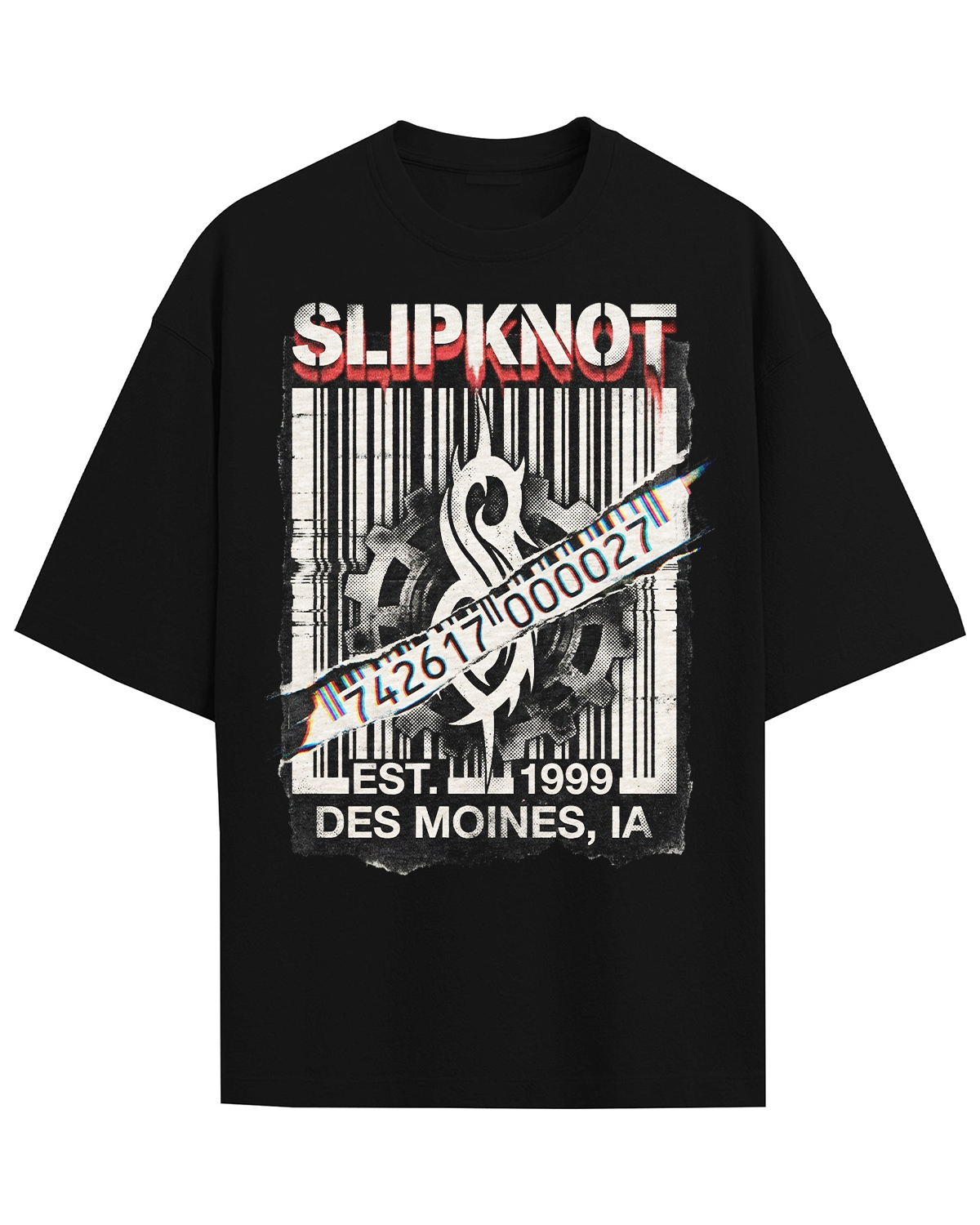Slipknot Self Titled Era Vintage 90s Nü Metal Bootleg Washed Industrial