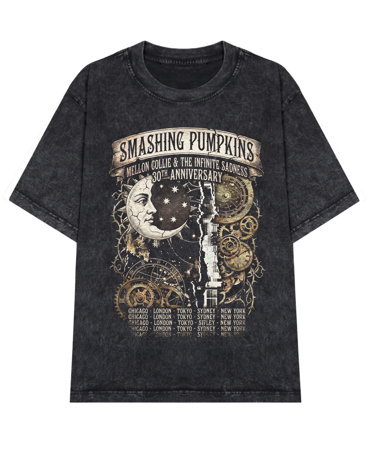 Smashing Pumpkins Mellon Collie 30th Vintage 90s Grunge Bootleg Washed Art - Image 5