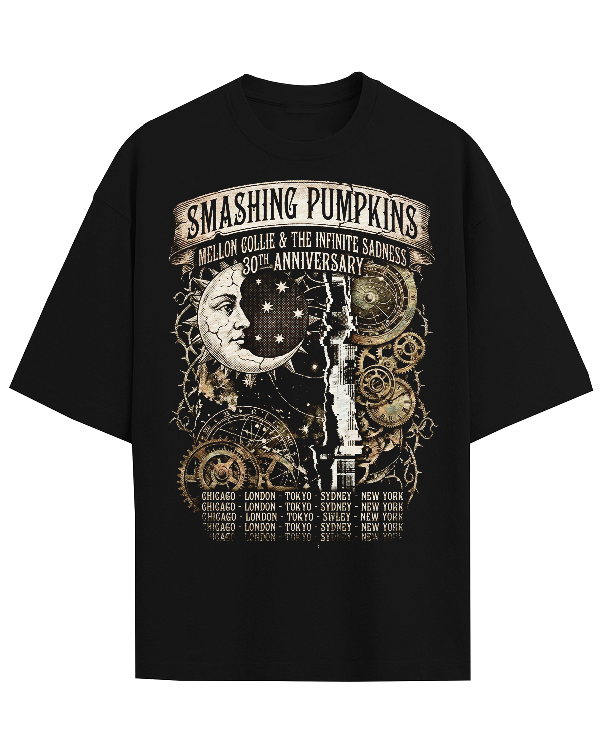 Smashing Pumpkins Mellon Collie 30th Vintage 90s Grunge Bootleg Washed Art