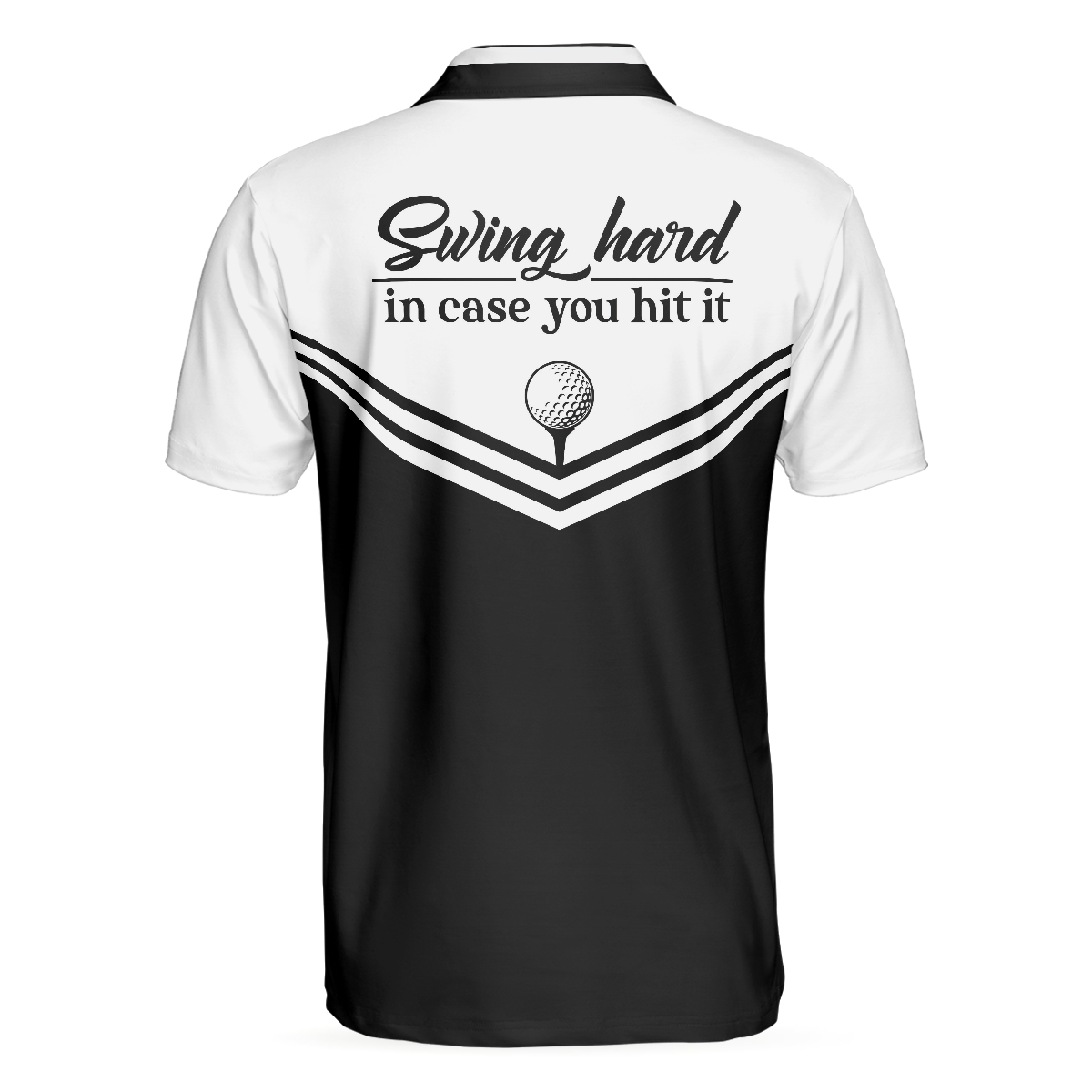 Alternative view of Swing Hard In Case You Hit It Short Sleeve Polo Shirt, Polo Shirts For Men And Women