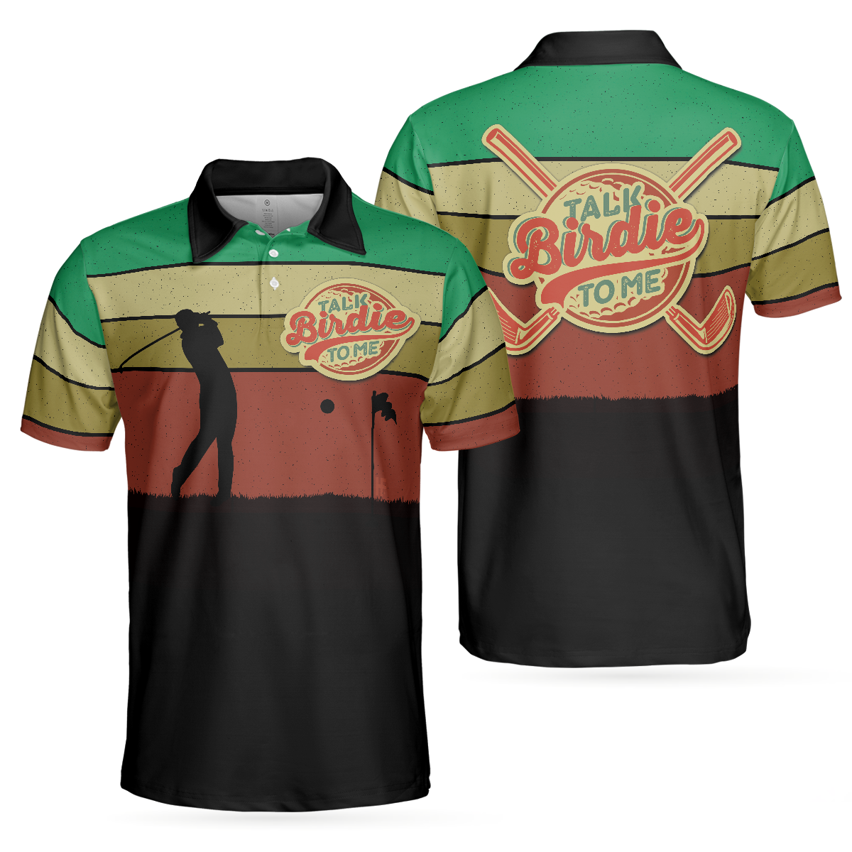 Talk Birdie To Me Polo Shirt For Golf, Vintage Color Palette Polo Shirt, Best Golf Shirt For Men