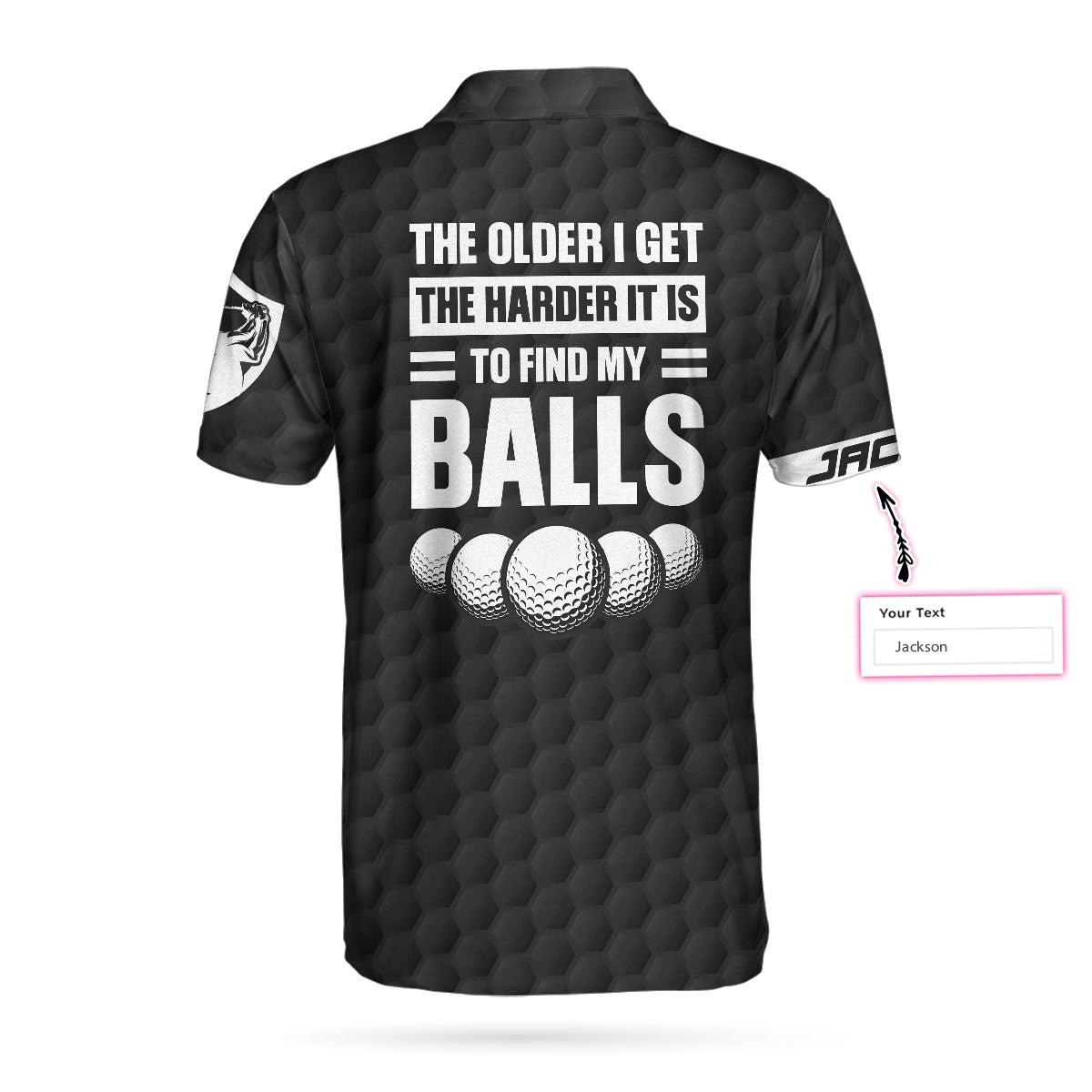 Alternative view of The Older I Get Custom Polo Shirt, Personalized Black American Flag Polo Shirt, Best Golf Shirt For Men