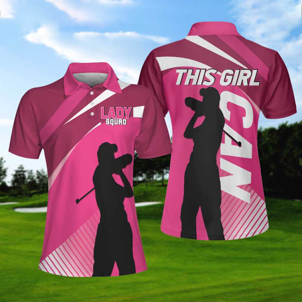 This Girl Can Golf Girl V2 Short Sleeve Polo Shirt, Polo Shirts For Men And Women