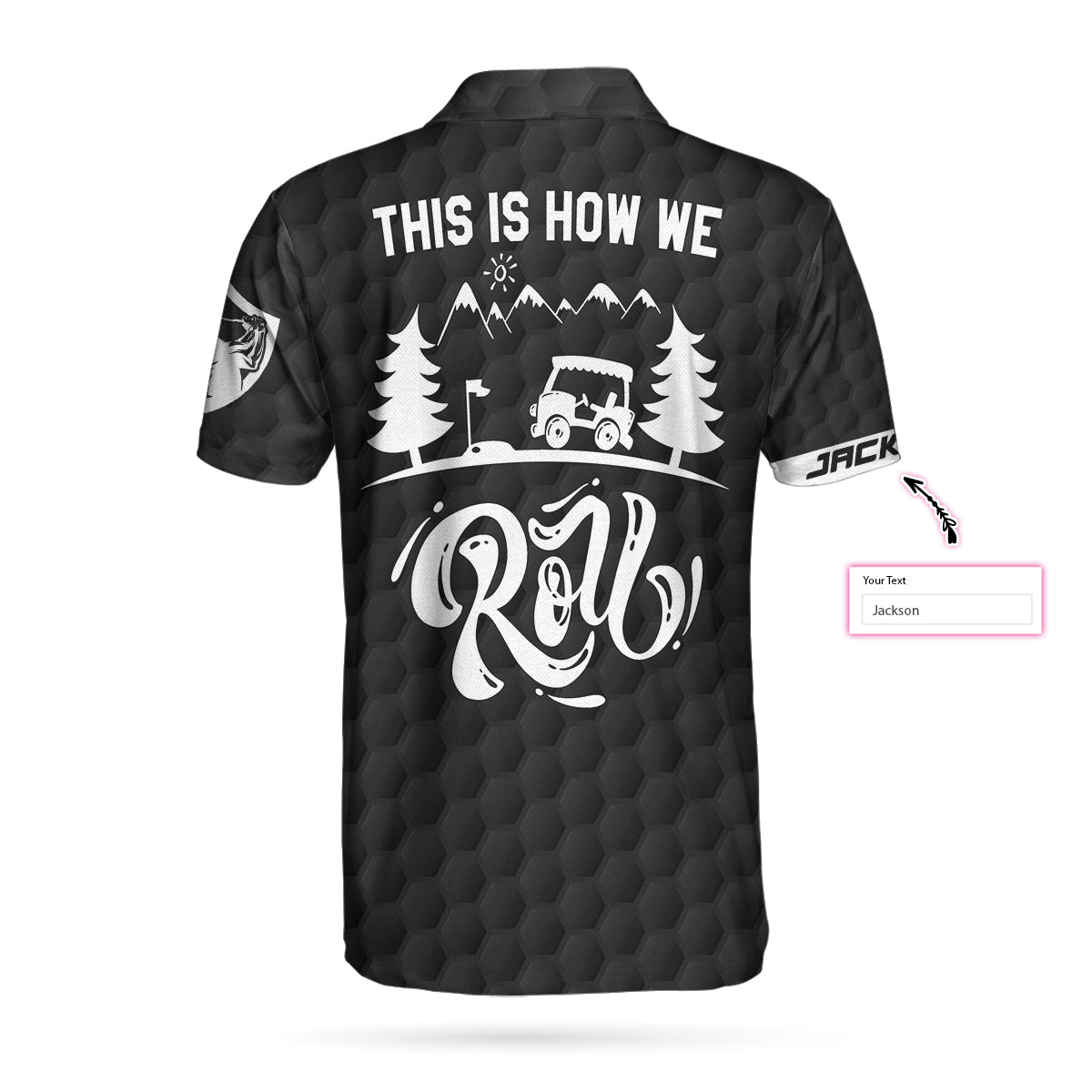 Alternative view of This Is How We Roll Custom Polo Shirt, Personalized Black American Flag Polo Shirt, Camping Shirt For Men