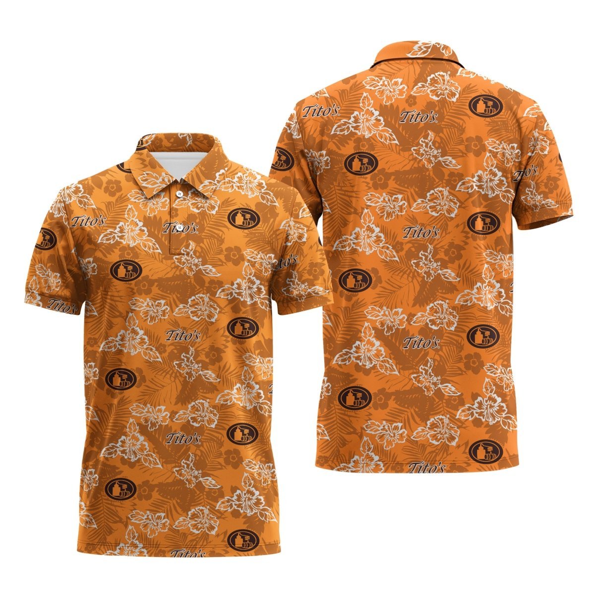 Tito's Hibiscus Flower Polo Shirt