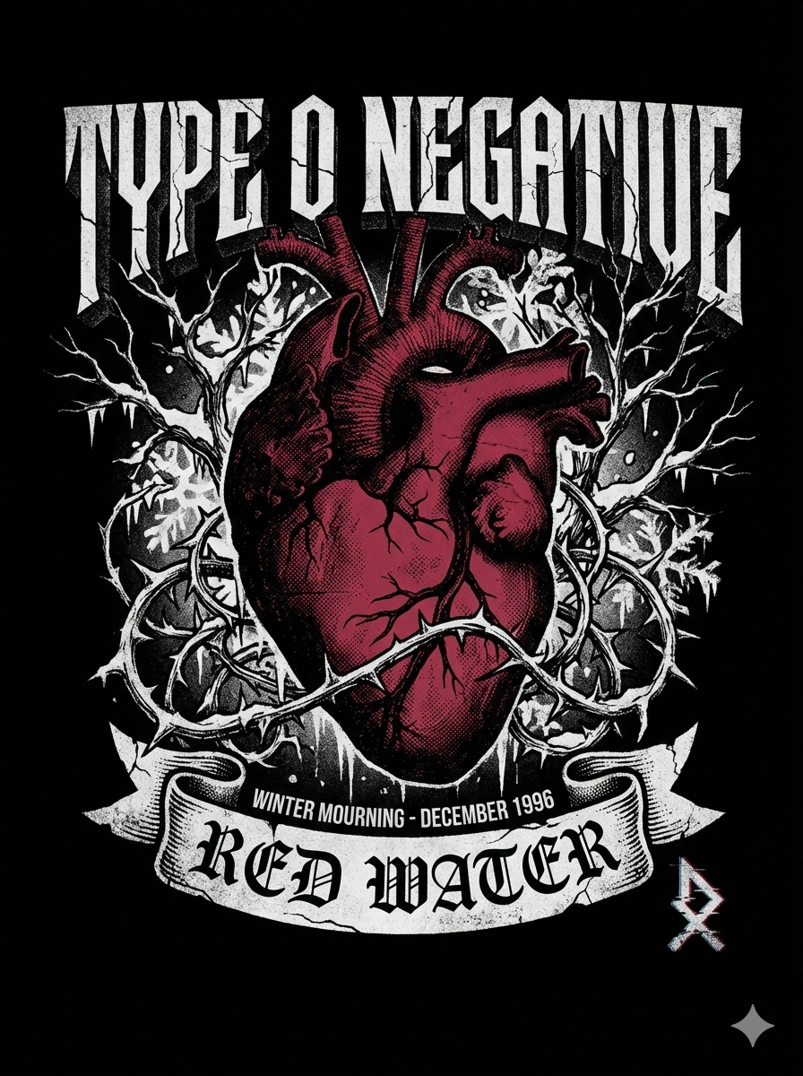 Type O Negative Red Water Gothic Doom Metal Vintage Winter Bootleg - Image 4