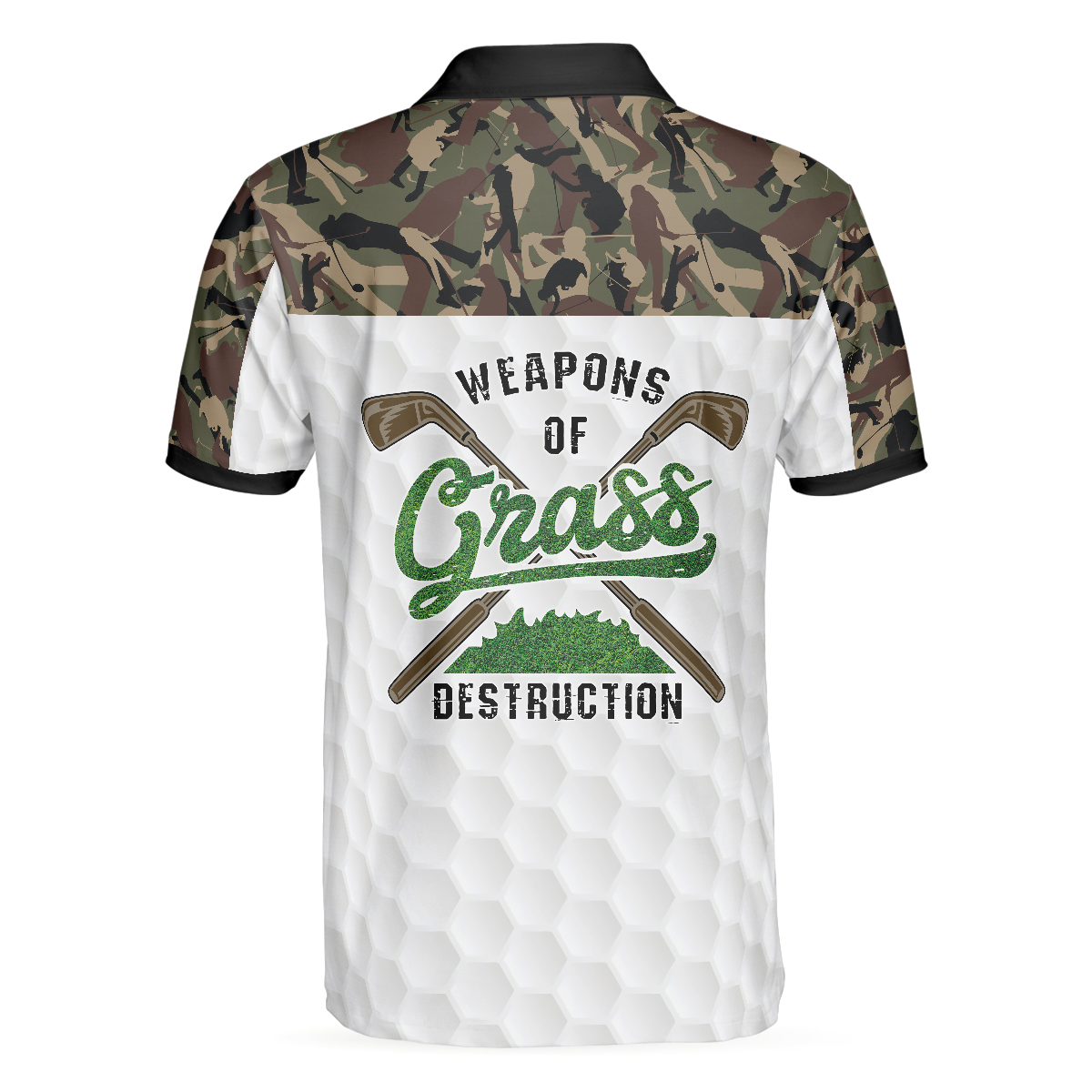 Alternative view of Weapon Of Grass Destruction Golf Polo Shirt, Smart Golf Shirt For Men